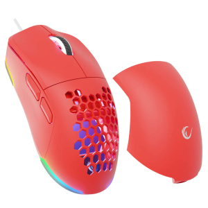 Rampage BLINK myszka gamingowa przewodowa USB, 12800 DPI, RGB, sensor optyczny, czerwona