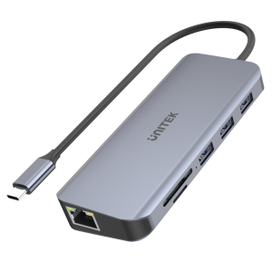 Unitek Hub USB-C 3xUSB 3.1 PD HDMI SD VGA RJ45 następca D1113A