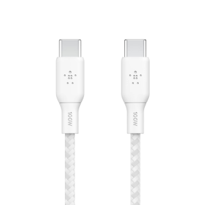 Belkin Kabel w oplocie USB-C na USB-C 2.0, 100W, 3 m, biały