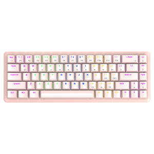 Rampage Klawiatura Mechaniczna Low Profile REBEL Red-switch różowa