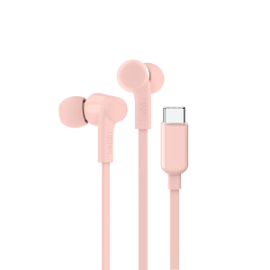 Belkin Przewodowe słuchawki douszne USB-C, różowe