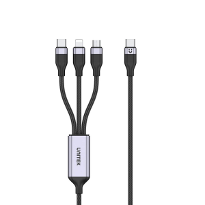Unitek przewód ładujący USB 3 w 1 czarny C14101AGY01-1.5M