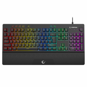 Rampage Klawiatura gamingowa z podstawką Simula RGB Makro czarna