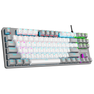 Rampage Klawiatura gamingowa mechaniczna Snug RGB KRGD Red biało-szara