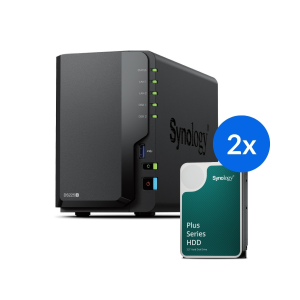 Synology DS225+ /40T | 2-zatokowy serwer NAS w zestawie z dyskami o łącznej pojemności 40TB, Tower