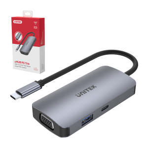 Unitek Hub USB-C 1xUSB 3.1 Gen1 VGA 2xHDMI PD MST