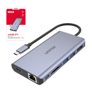 Unitek Hub USB-C 2x USB 3.1 HDMI DP RJ45 czytnikSD
