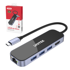 Unitek Hub USB-C 3.1 RJ-45 3xUSB-A HDMI 4K PD100W