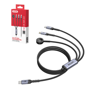 Unitek Kabel 3-in-1 USB-C + Lightning + Apple Watch | PD 100W | 480 Mbps | 1,2 m