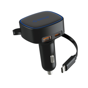 Orico Ładowarka samochodowa 66W, z wbudowanym zwijanym kablem USB-C