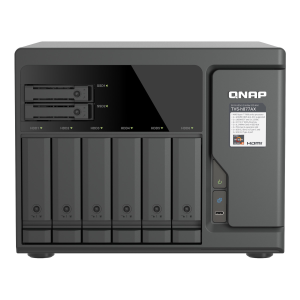 QNAP TVS-h877AX-R5-16G | 8-zatokowy NAS (6x 3,5" 2x U.2), AMD, 2x 10GbE RJ45, 16GB RAM, Tower